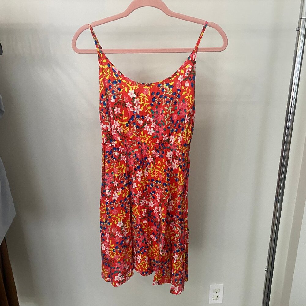GAP Factory, Red Floral Print Cami Dress, Size S